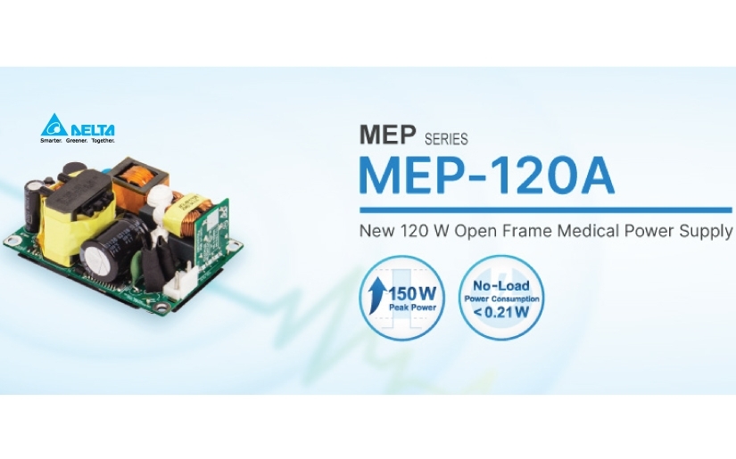 Delta mở rộng công suất 120W cho bộ nguồn hở MEP chuyên dùng cho ngành y tế