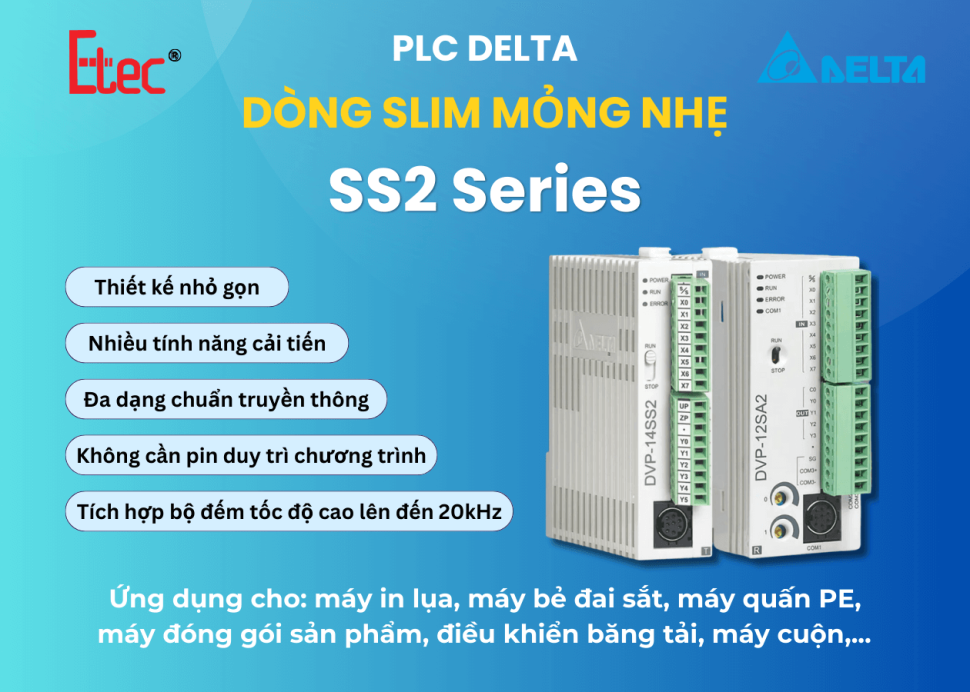 PLC Delta DVP-14SS2 - Dòng PLC giúp tối ưu hóa chi phí chế tạo máy PLC Delta DVP-14SS2 - Dòng PLC giúp tối ưu hóa chi phí chế tạo máy